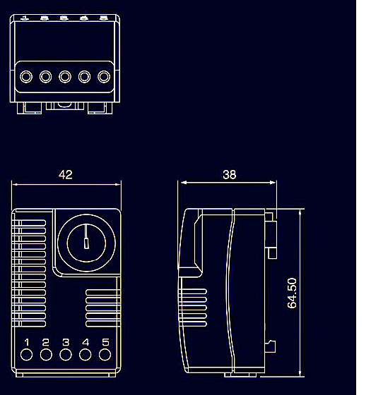 SG.EFR012 hygrostat body dimensions drawing reference