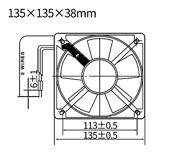 SG13538HA1 / SG13538HA2 front dimensions drawing reference