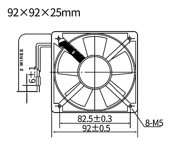 SG9225HA1 / SG9225HA2 front dimensions drawing reference